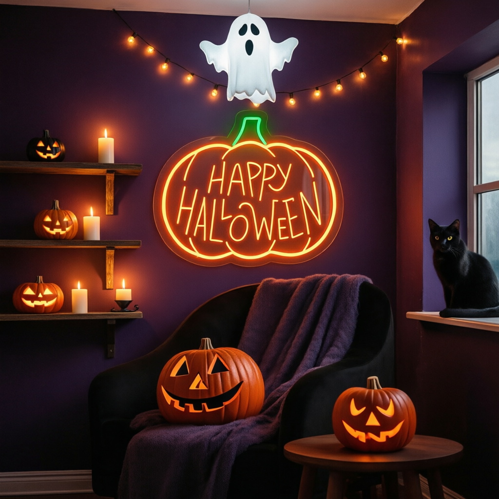 Halloween Neon Sign Custom Pum - огляд і ціна Neon Sign Party