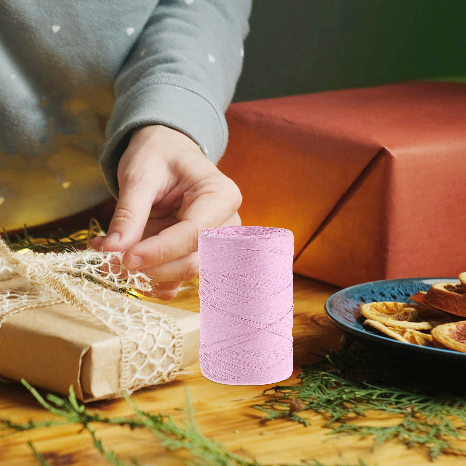 Raffia Paper String Flat Color - огляд і ціна Papercraft Supply Ribbon